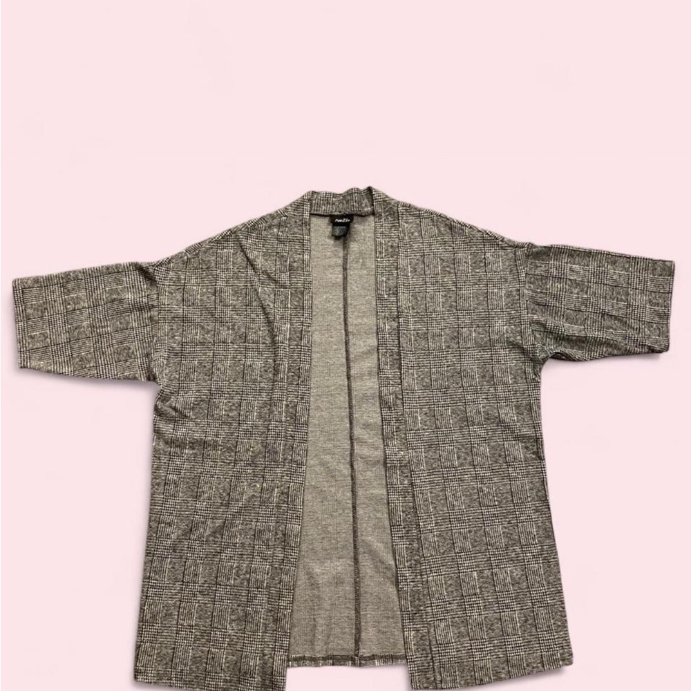 Rue21 Gray Textured Open-Front Cardigan
